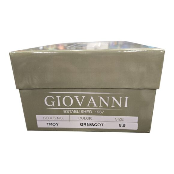 GIOVANNI MEN'S GREEN/SCOTCH LEATHER WING TIP DRESS SHOE. TROY. - Picture 9 of 9